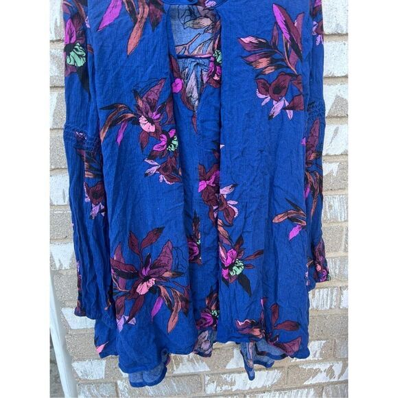 Free People Tunic Long Sleeve Floral Top Woman’s Size Small - Picture 2 of 13